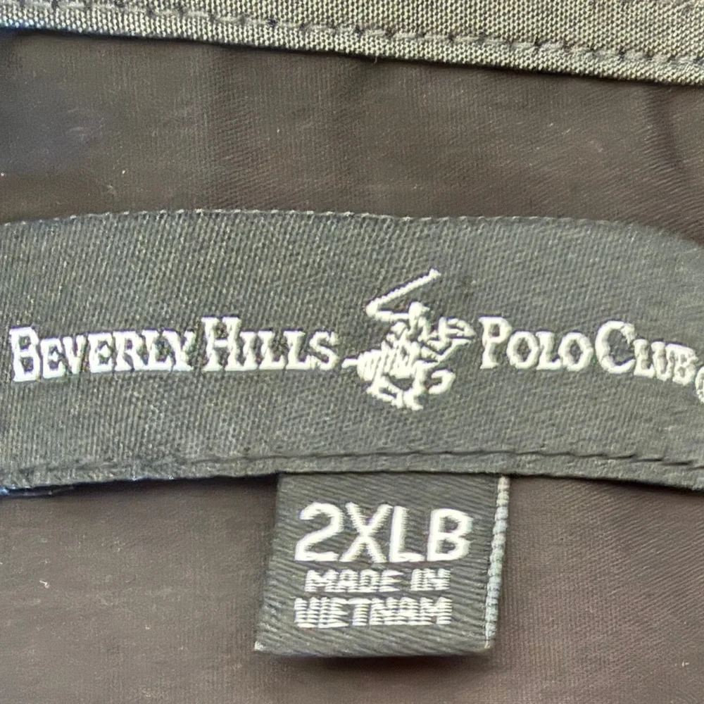 Beverly Hills Polo Club Men's Black Button-Up Shirt - Sz 2XLB (Big & Tall) NWOT!